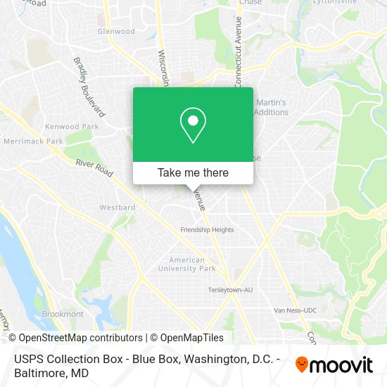 USPS Collection Box - Blue Box map