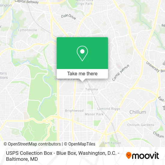 USPS Collection Box - Blue Box map