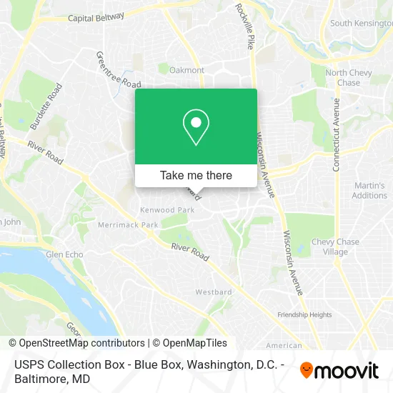 USPS Collection Box - Blue Box map