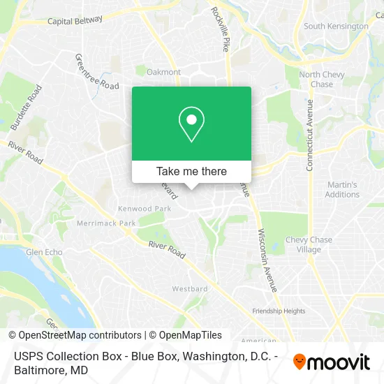USPS Collection Box - Blue Box map