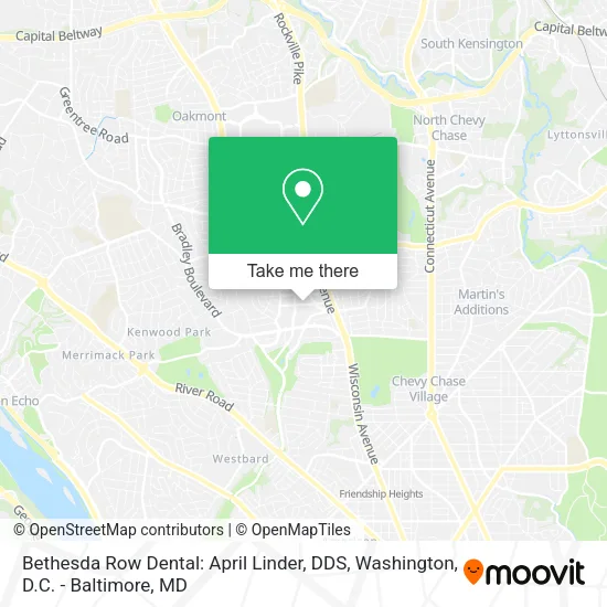 Mapa de Bethesda Row Dental: April Linder, DDS