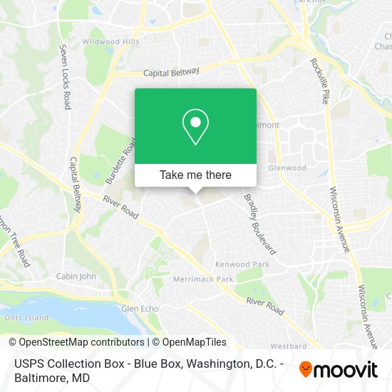 USPS Collection Box - Blue Box map