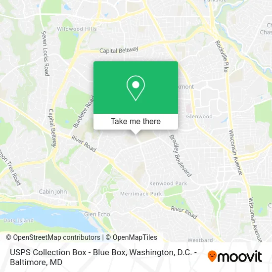 USPS Collection Box - Blue Box map