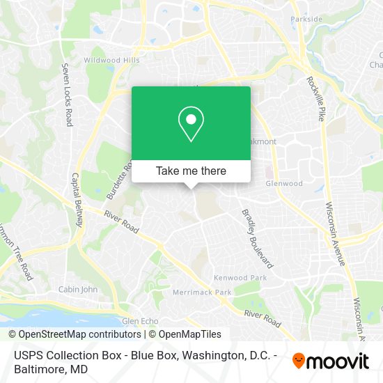 USPS Collection Box - Blue Box map