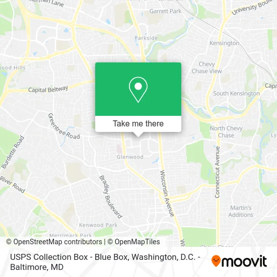USPS Collection Box - Blue Box map