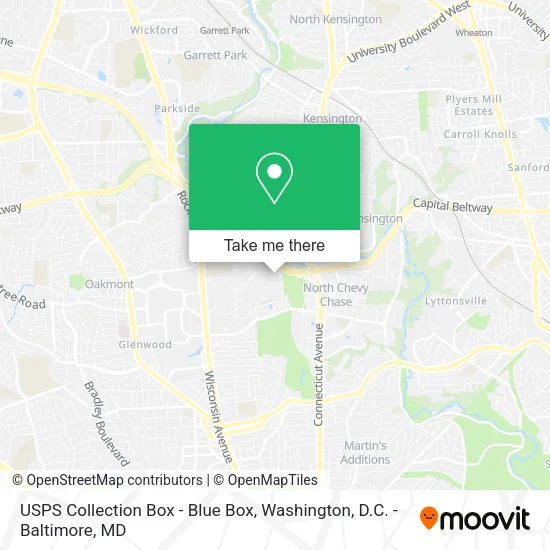 Mapa de USPS Collection Box - Blue Box