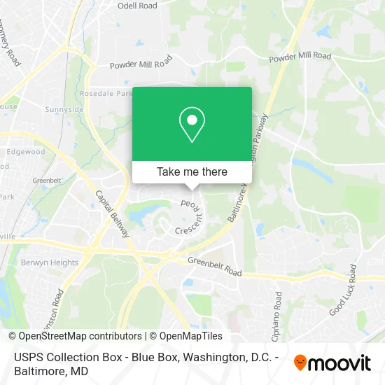 USPS Collection Box - Blue Box map