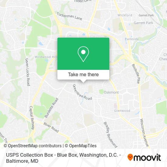 USPS Collection Box - Blue Box map