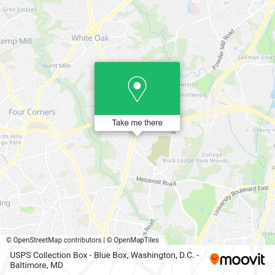 USPS Collection Box - Blue Box map
