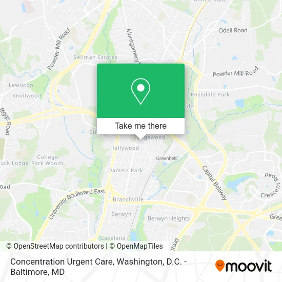 Concentration Urgent Care map