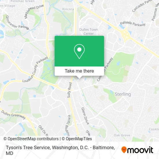 Mapa de Tyson's Tree Service