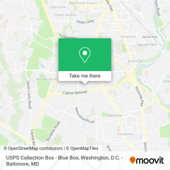 USPS Collection Box - Blue Box map