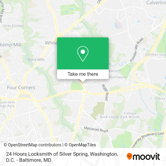 24 Hours Locksmith of Silver Spring map