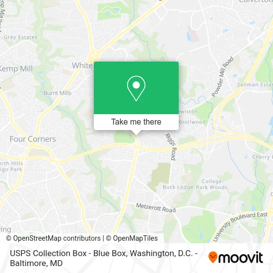 Mapa de USPS Collection Box - Blue Box