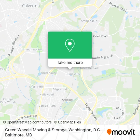 Mapa de Green Wheels Moving & Storage