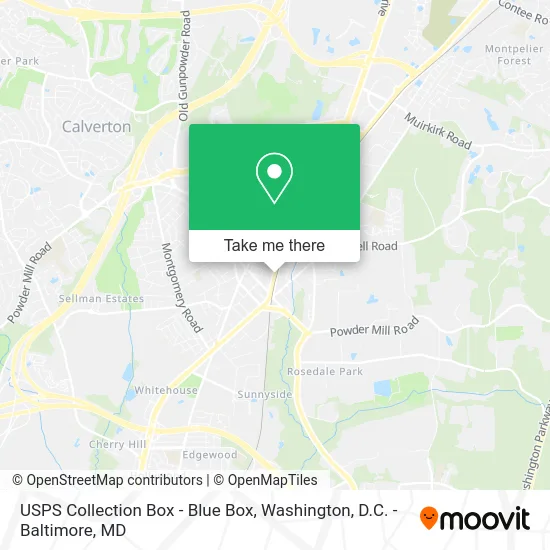 USPS Collection Box - Blue Box map
