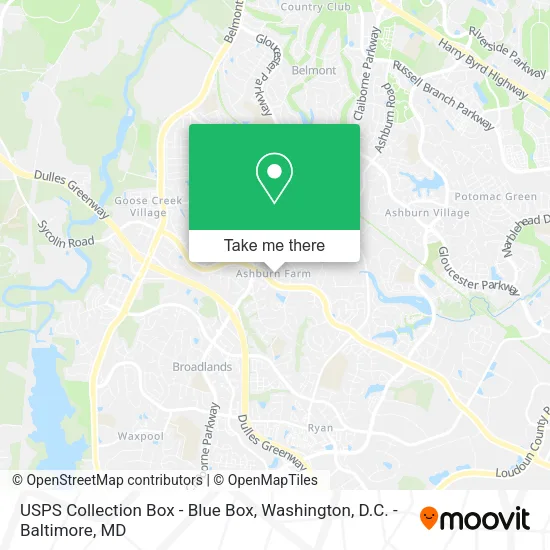 Mapa de USPS Collection Box - Blue Box