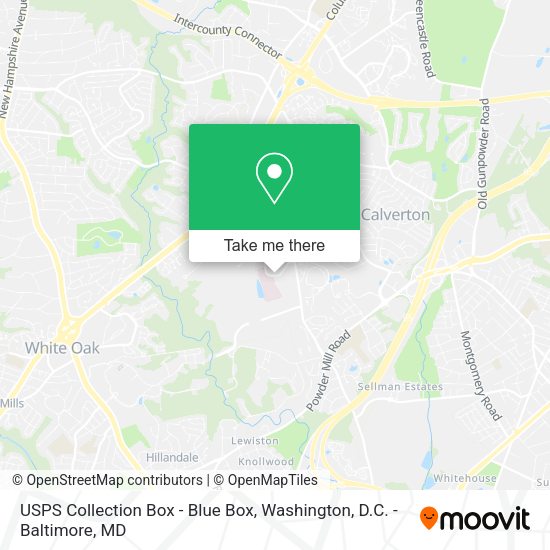 USPS Collection Box - Blue Box map