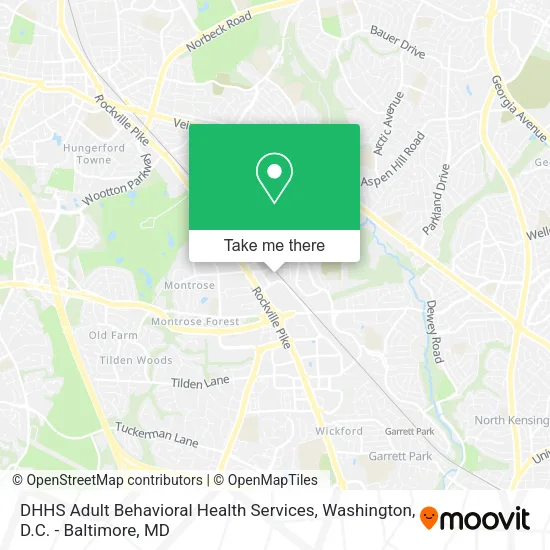 Mapa de DHHS Adult Behavioral Health Services