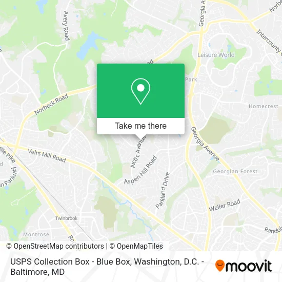 USPS Collection Box - Blue Box map