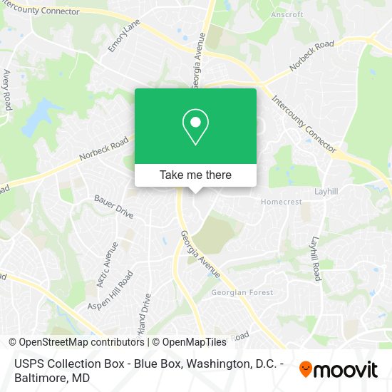 USPS Collection Box - Blue Box map