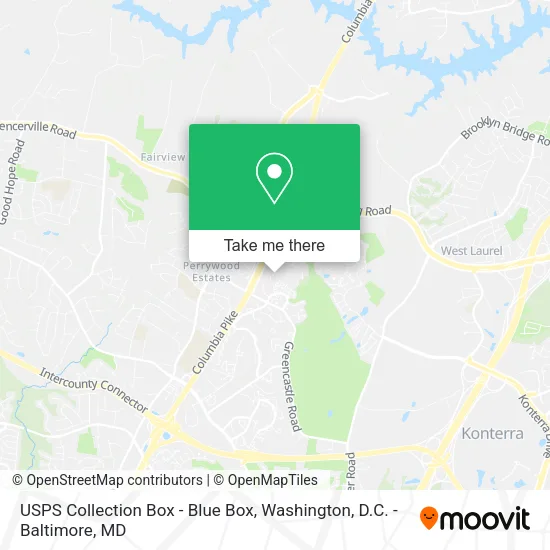 Mapa de USPS Collection Box - Blue Box