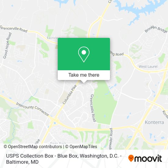 USPS Collection Box - Blue Box map