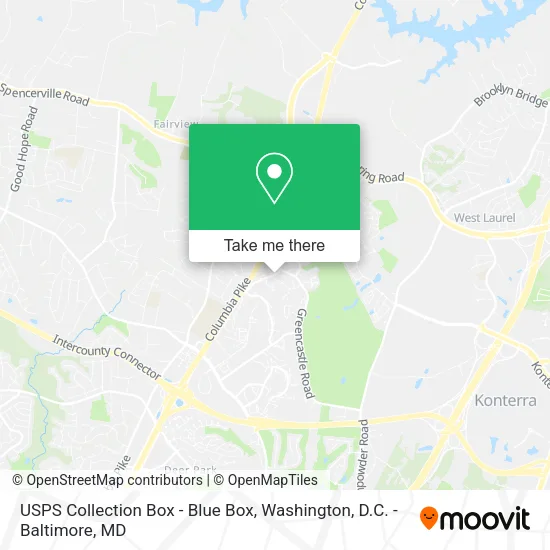 Mapa de USPS Collection Box - Blue Box