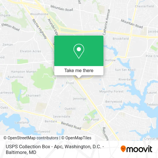 Mapa de USPS Collection Box - Apc