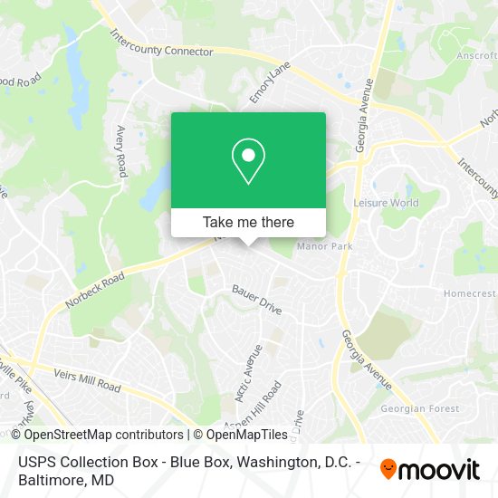 USPS Collection Box - Blue Box map