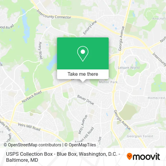 Mapa de USPS Collection Box - Blue Box