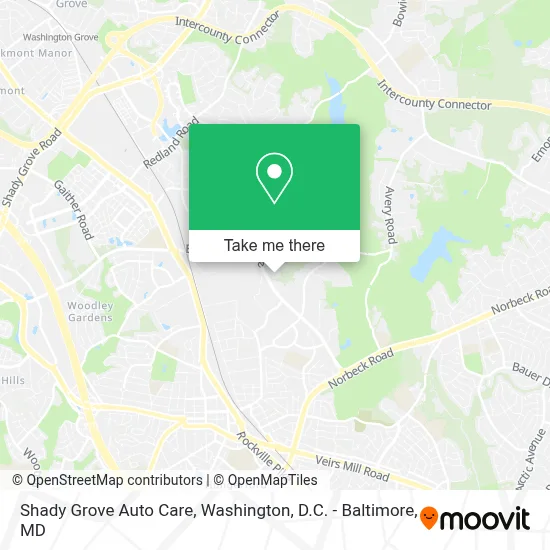Shady Grove Auto Care map
