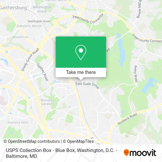 Mapa de USPS Collection Box - Blue Box