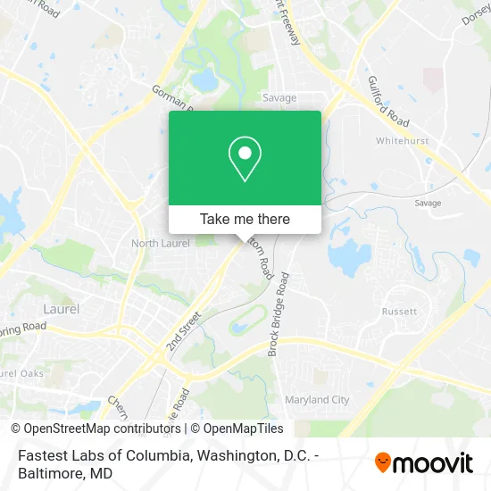 Fastest Labs of Columbia map