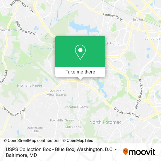 Mapa de USPS Collection Box - Blue Box