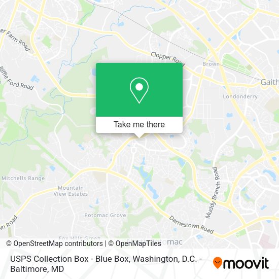 USPS Collection Box - Blue Box map