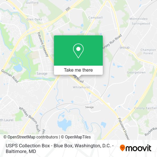 USPS Collection Box - Blue Box map