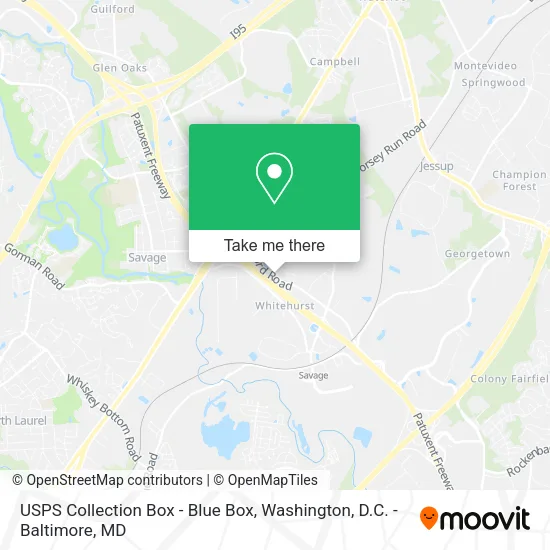 Mapa de USPS Collection Box - Blue Box