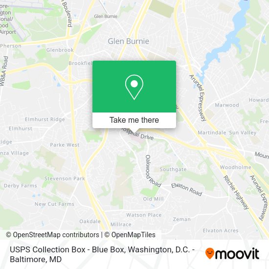 USPS Collection Box - Blue Box map