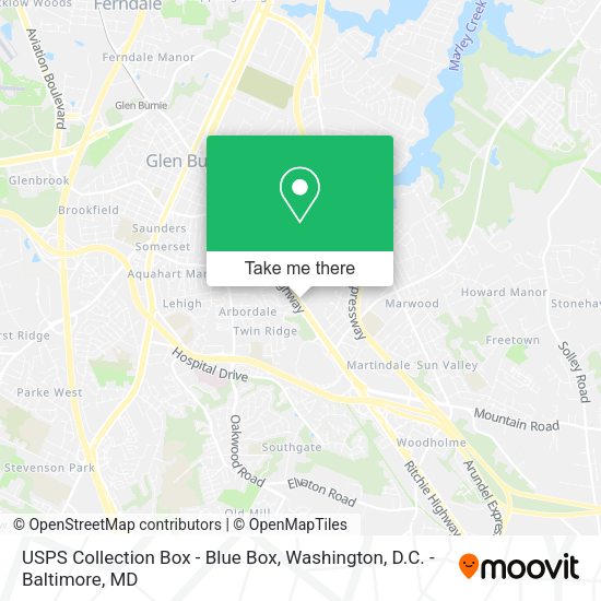 USPS Collection Box - Blue Box map