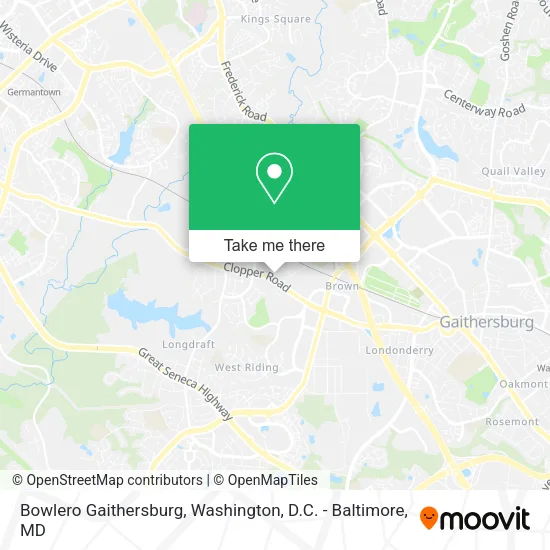 Mapa de Bowlero Gaithersburg
