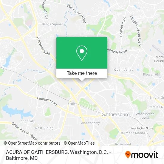 ACURA OF GAITHERSBURG map