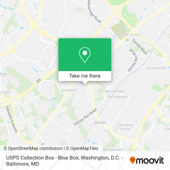 USPS Collection Box - Blue Box map