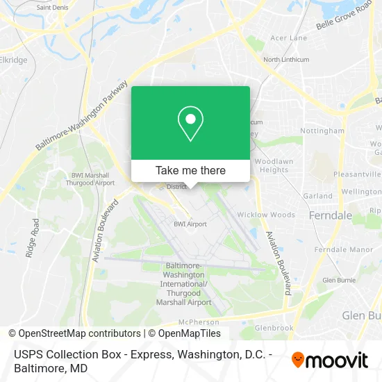 USPS Collection Box - Express map