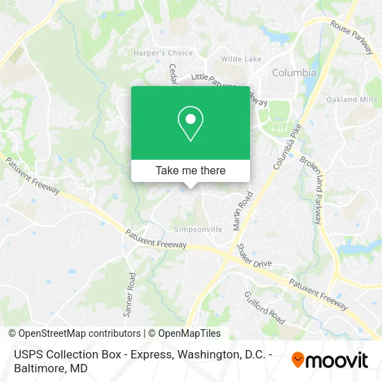 Mapa de USPS Collection Box - Express
