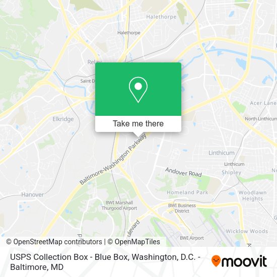 USPS Collection Box - Blue Box map