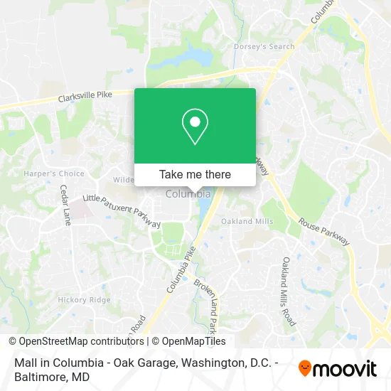 Mall in Columbia - Oak Garage map