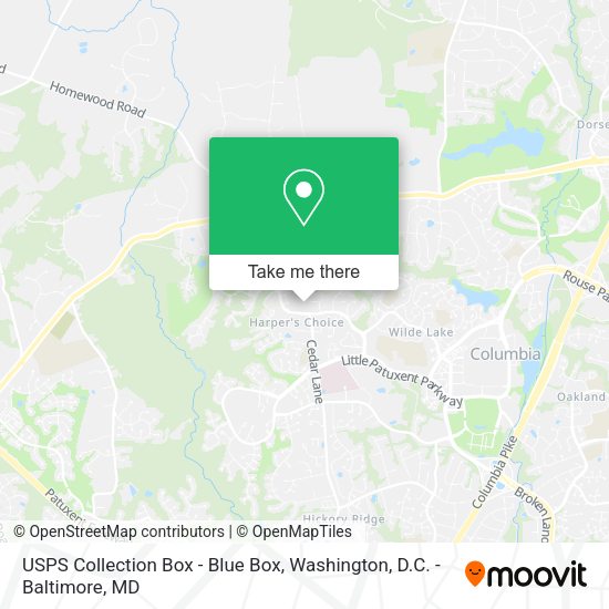 USPS Collection Box - Blue Box map