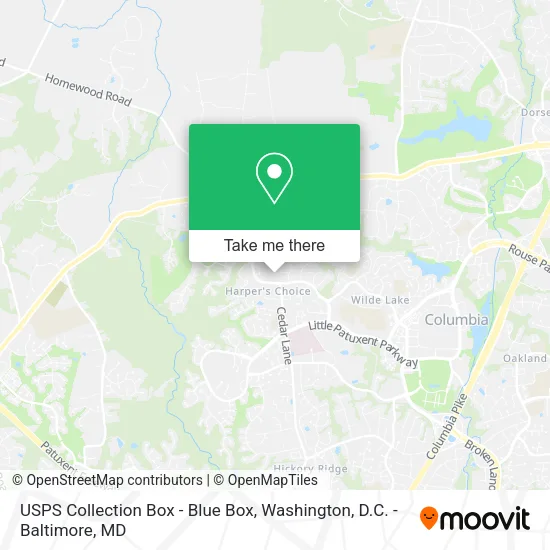 Mapa de USPS Collection Box - Blue Box