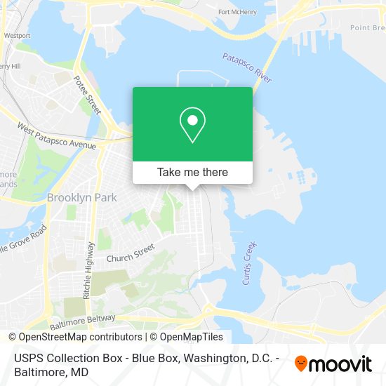 USPS Collection Box - Blue Box map